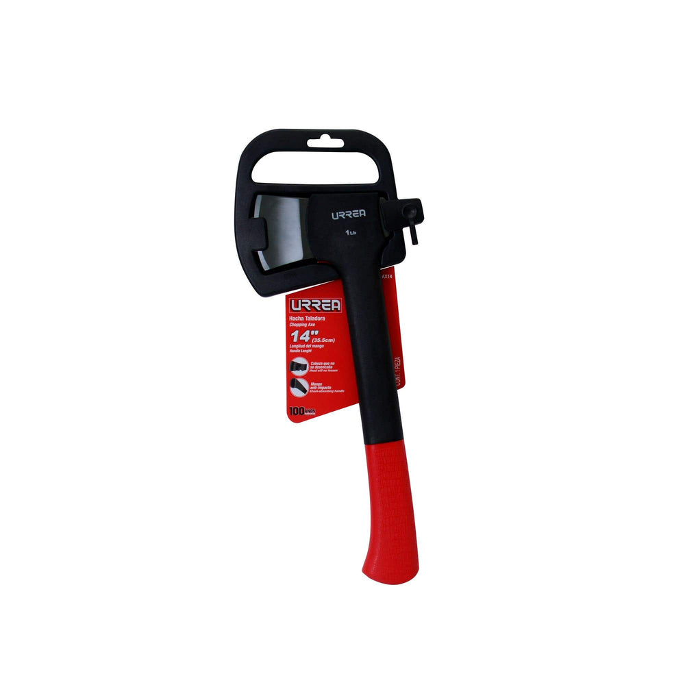 Hacha taladora de cabeza forjada en acero con mango de fibra de vidrio anti-impacto 14" Urrea AX14 – imagen 3