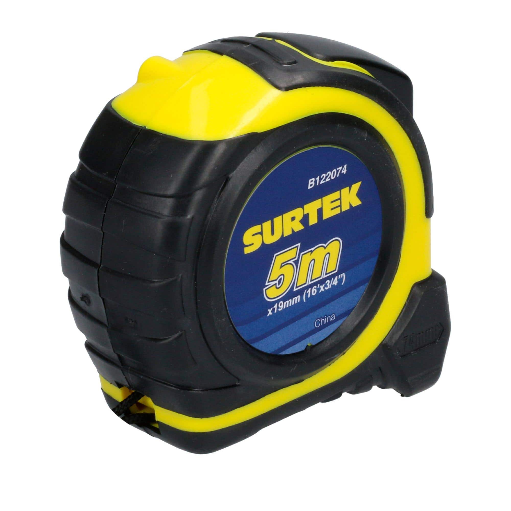 Flexómetro anti-impacto con carcasa rubber grip, 5 m x 19 mm Surtek B122074 – imagen 3