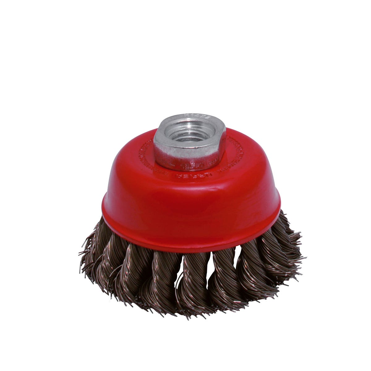Carda copa trenzada alambre grueso 3" x 0.50 mm con rosca 5/8" Urrea C806