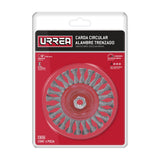 Carda circular trenzada alambre delgado 4" x 0.35 mm con rosca M14 Urrea C825 - imagen 3