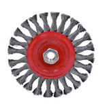 Carda circular trenzada alambre grueso 4" x 0.50 mm con rosca M14 Urrea C829 - imagen 2