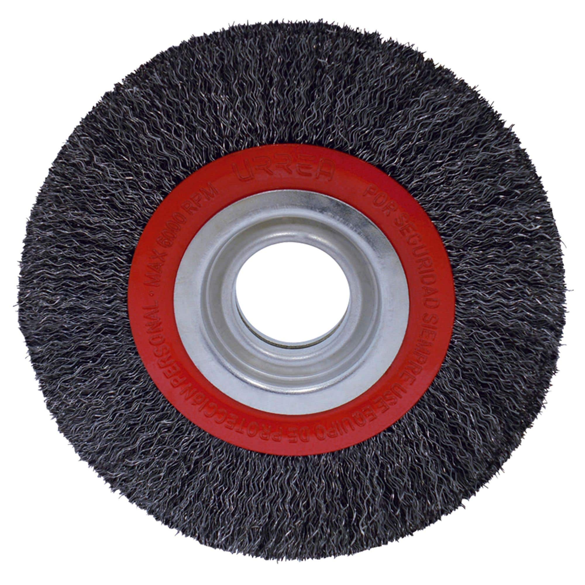 Carda circular ondulada alambre delgado para esmeril 8" x 0.35 mm multi eje Urrea C834 - imagen 2