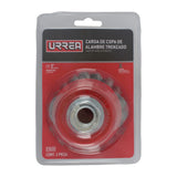 Carda copa trenzada alambre grueso 4" x 0.50 mm con rosca 5/8" Urrea C928 - imagen 3