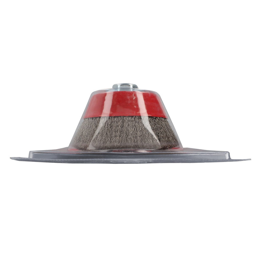 Carda copa ondulada alambre grueso 5" x 0.50 mm con rosca 5/8" Urrea C942 - imagen 7