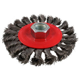 Carda circular trenzada alambre delgado 6" x 0.40 mm con rosca M14 Urrea C947 - imagen 2