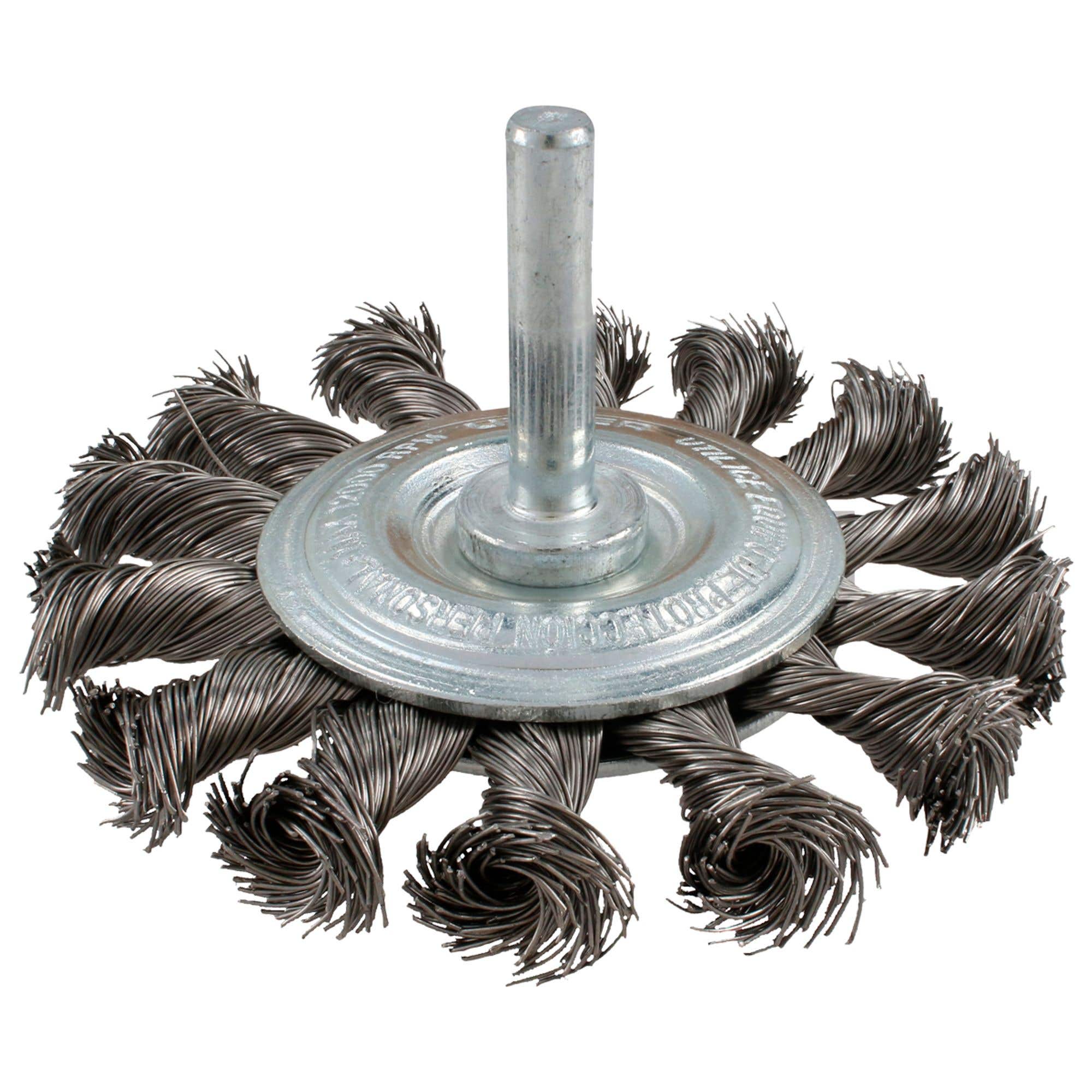 Carda circular trenzada alambre delgado 3" x 0.35 mm con zanco 1/4" Urrea C960 - imagen 2