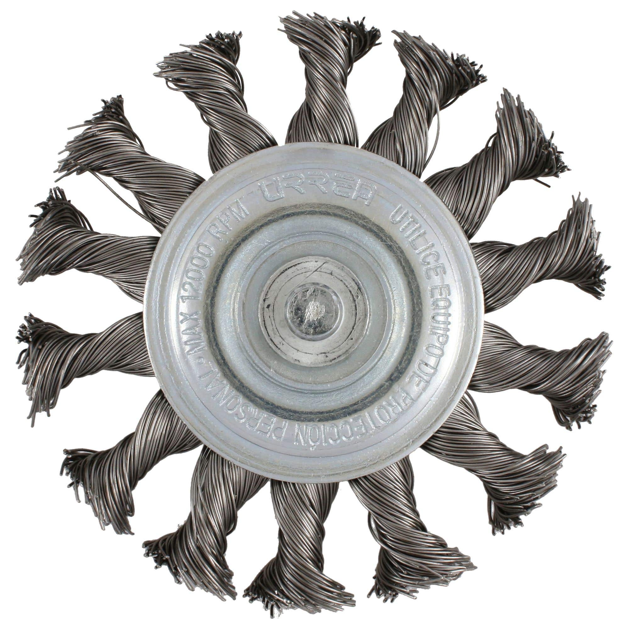Carda circular trenzada alambre delgado 3" x 0.35 mm con zanco 1/4" Urrea C960 - imagen 8