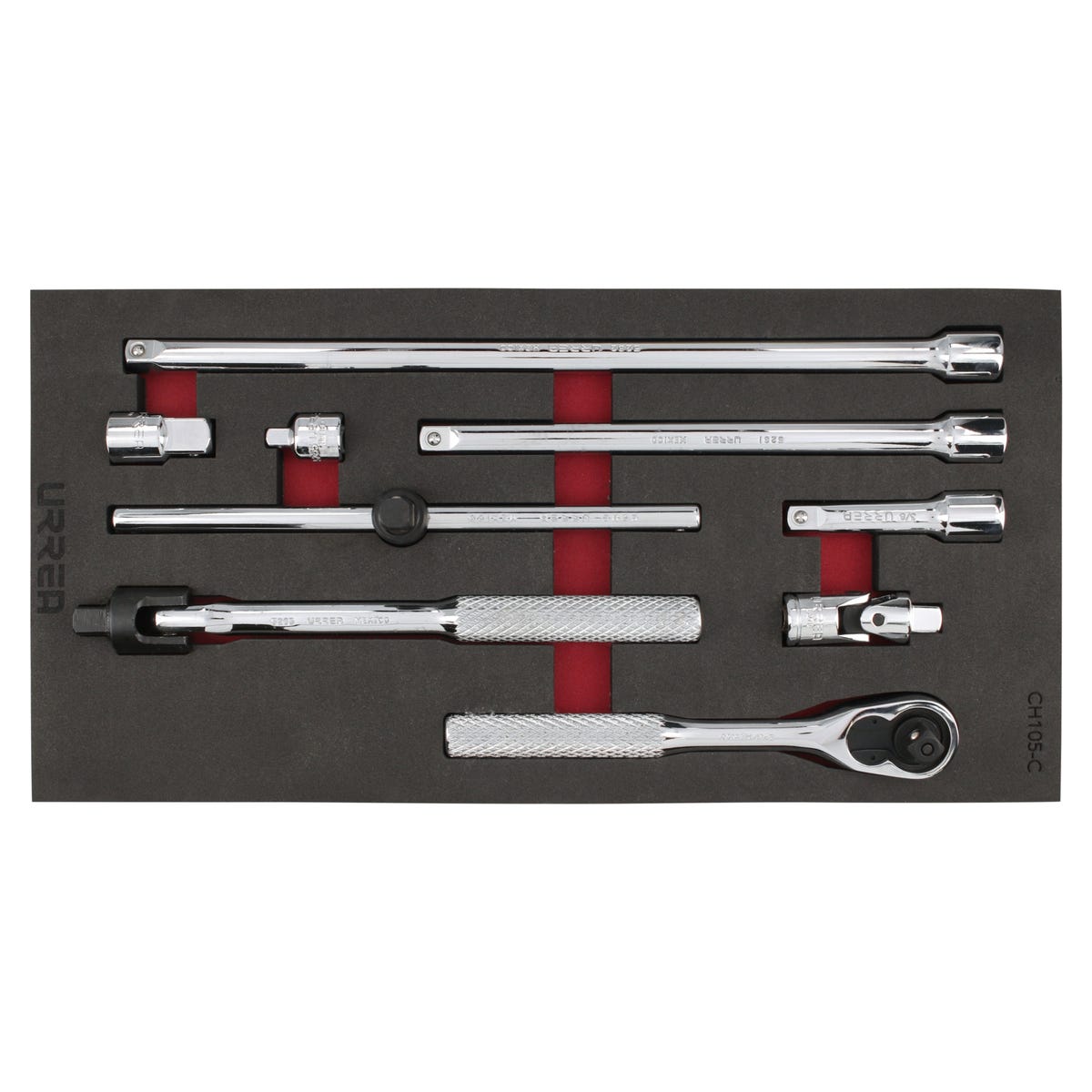 Juego de accesorios cuadro de 3/8" 9 piezas, CH105-C Urrea CH105 - imagen 4