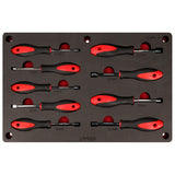 Juego de destornilladores con mango bimaterial de caja combinados 9 piezas, CH275P-C Urrea CH275P
