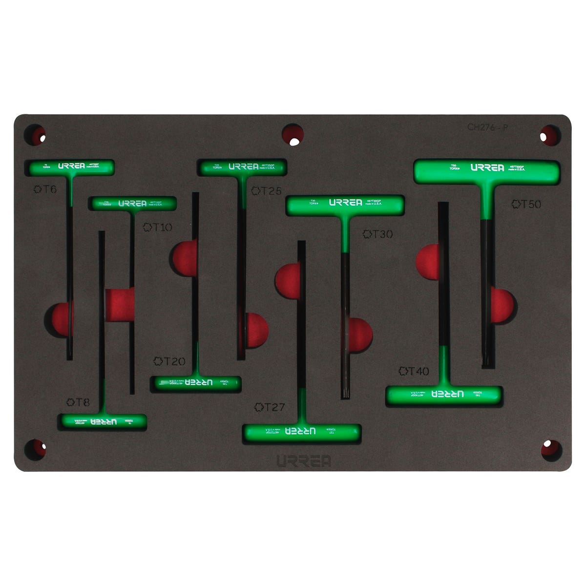 Juego de llaves hexagonales tipo "T" Torx 9 piezas, CH276P-C Urrea CH276P