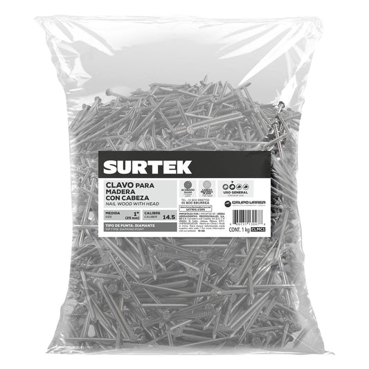 Clavo para madera con cabeza 1", 1 kg Surtek CLMC1 – imagen 2