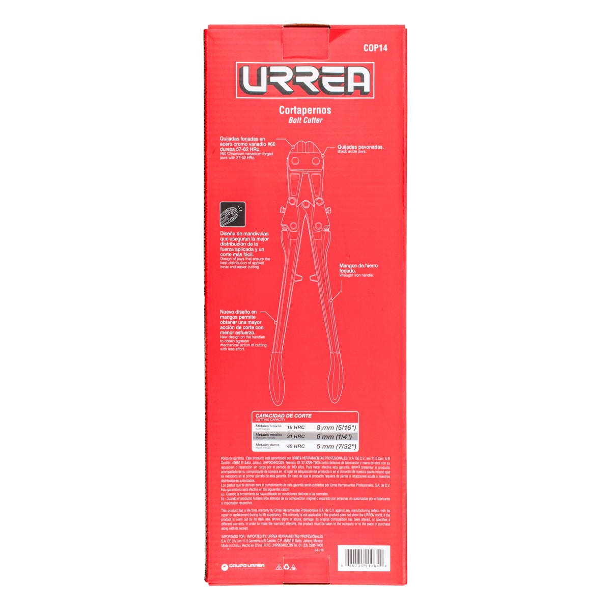 Cortapernos forjado con grip 14" Urrea COP14 - imagen 6