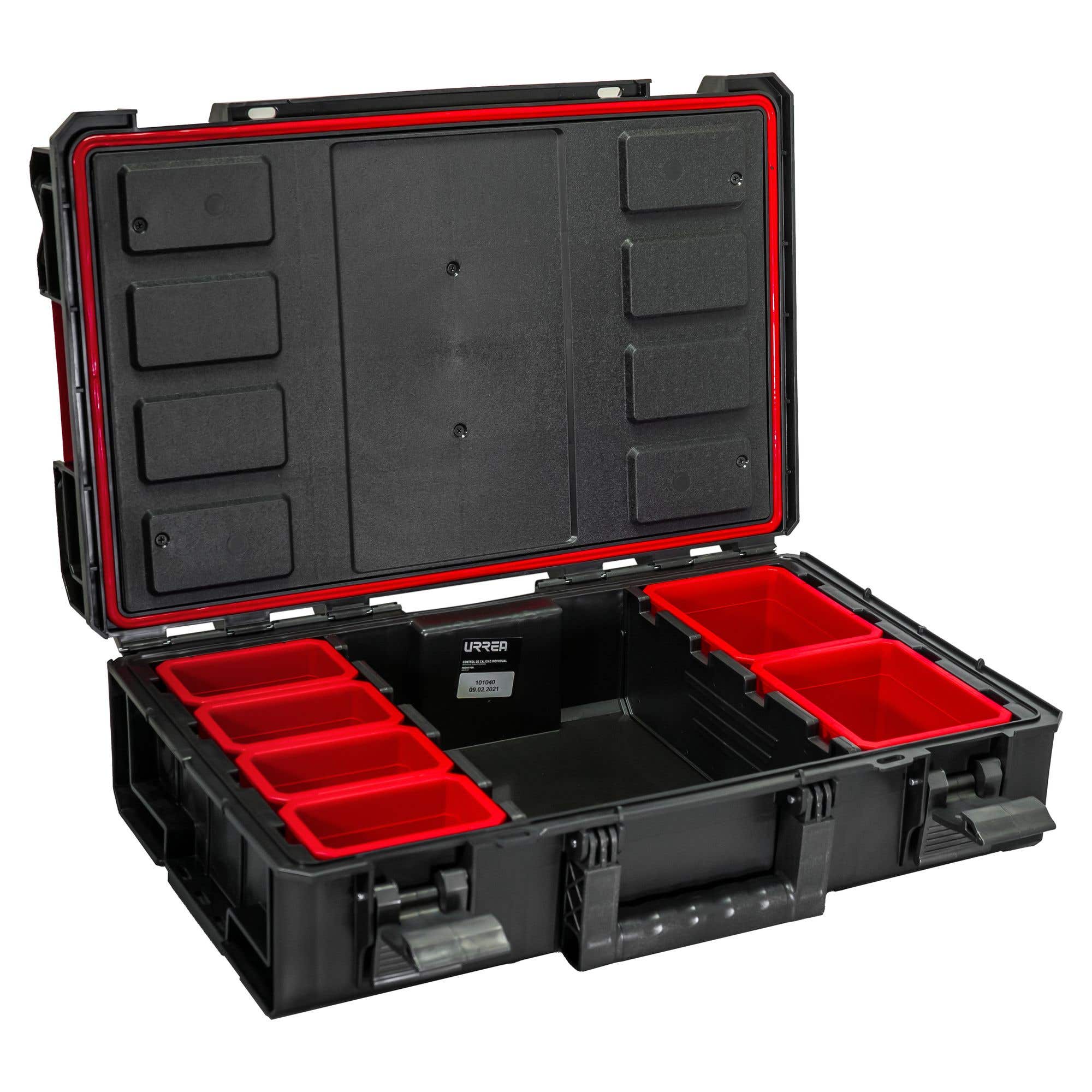 Caja portaherramientas plástica modular con compartimentos color negro 23" x 15" x 7" Urrea CPM7 - imagen 8