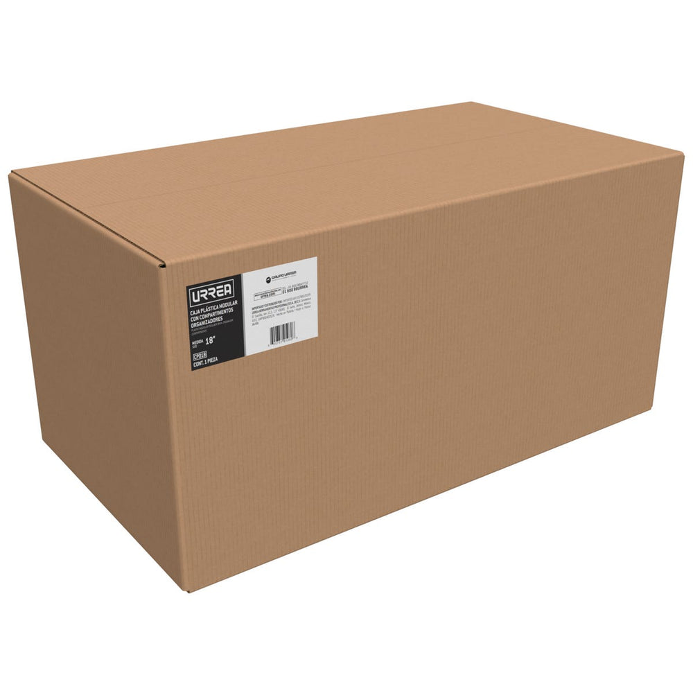 Caja portaherramientas plástica modular con organizador color negro 18"x 10" x 9" Urrea CPO18 - imagen 3