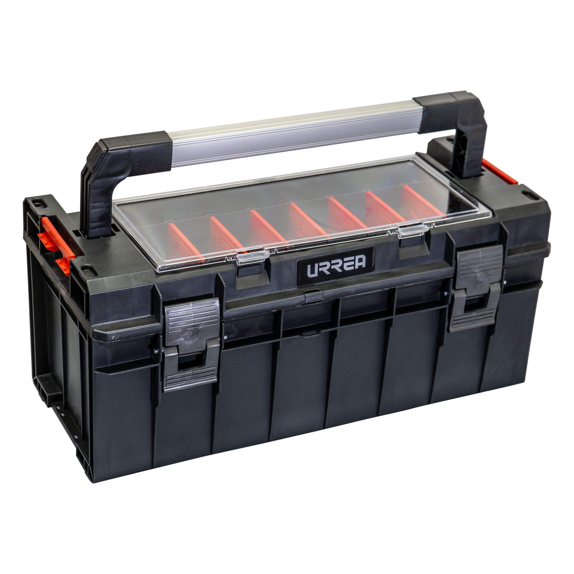 Caja portaherramientas plástica modular con organizador color negro 21"x 10" x 9" Urrea CPO21 - imagen 3