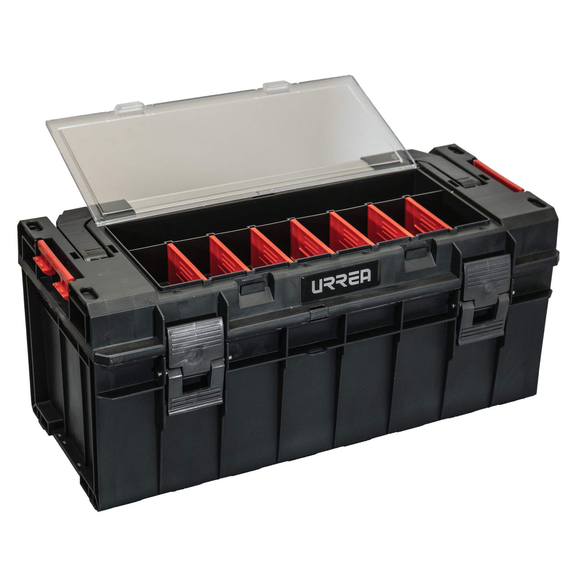 Caja portaherramientas plástica modular con organizador color negro 21"x 10" x 9" Urrea CPO21 - imagen 8