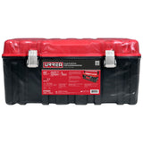 Caja portaherramientas plástica con broches metálicos color negro tapa roja 26" x 10" x 10 Urrea CPU26AR - imagen 3