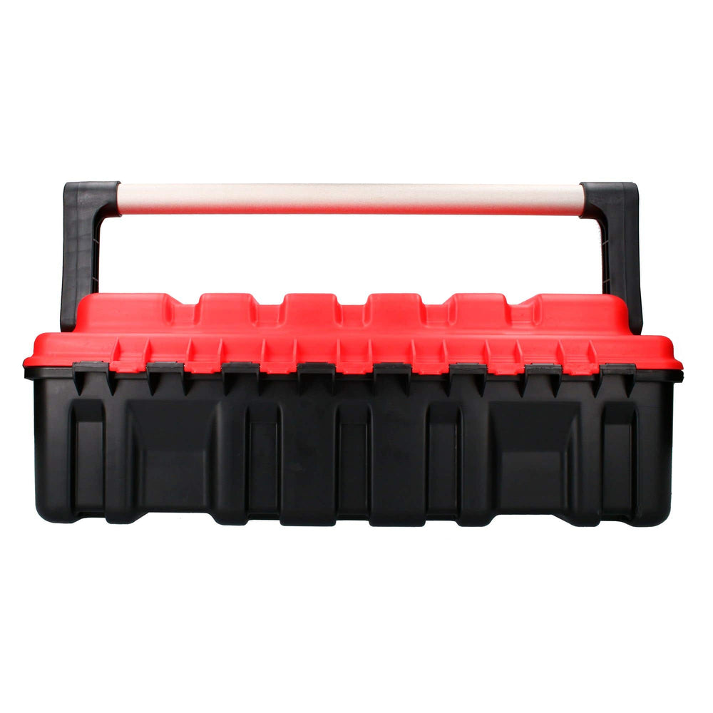 Caja portaherramientas plástica con broches metálicos color negro tapa roja 21" x 11" x 7" Urrea CPUC20R - imagen 5