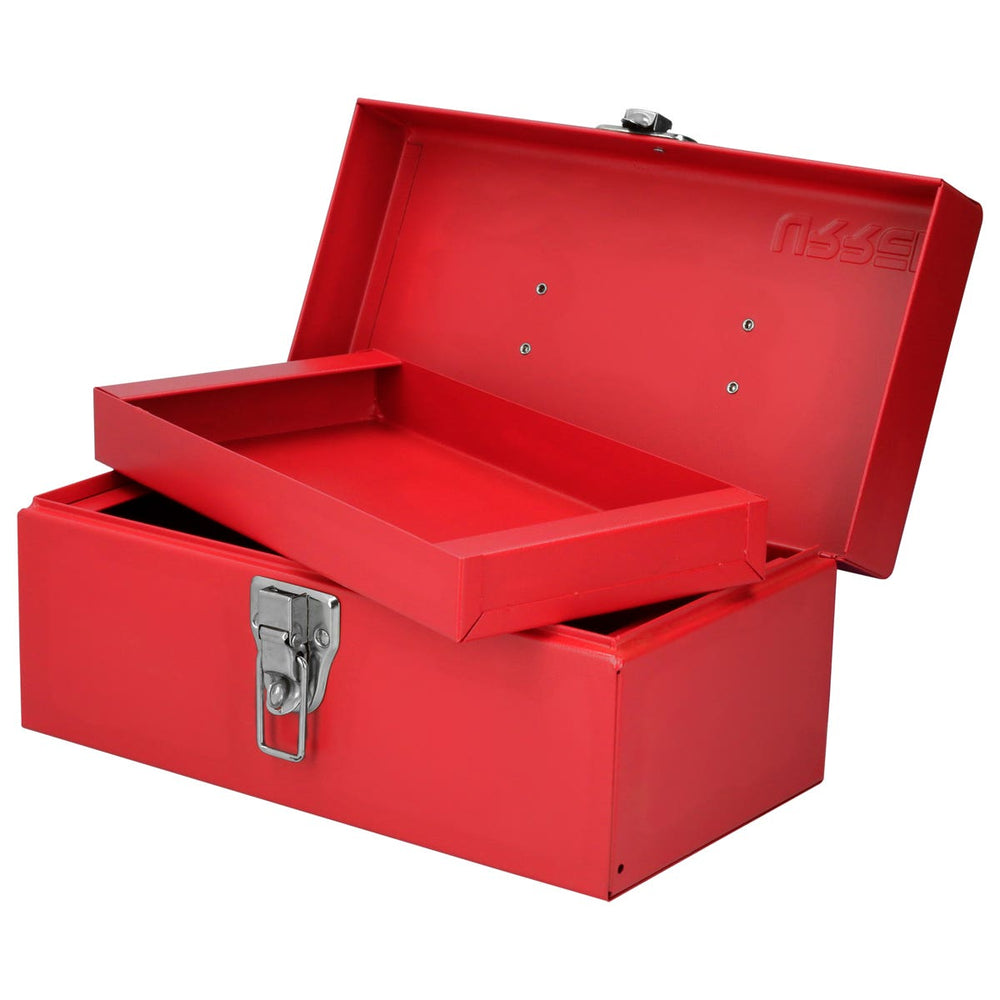 Caja portaherramientas métalica con asa plástica color rojo 11" x 6" x 5" Urrea D1 - imagen 2