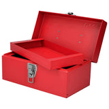Caja portaherramientas métalica con asa plástica color rojo 11" x 6" x 5" Urrea D1 - imagen 2