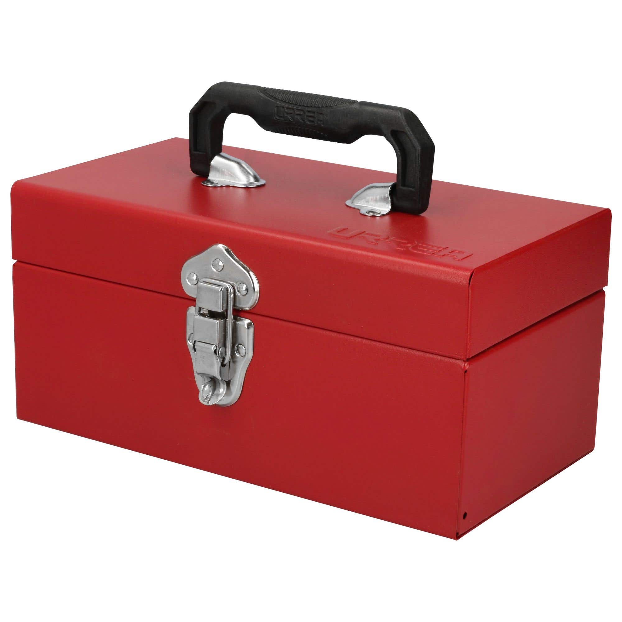 Caja portaherramientas métalica con asa plástica color rojo 11" x 6" x 5" Urrea D1 - imagen 6