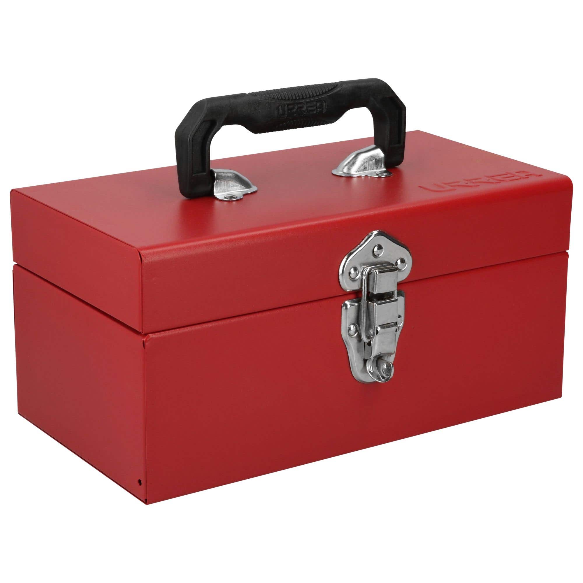 Caja portaherramientas métalica con asa plástica color rojo 11" x 6" x 5" Urrea D1 - imagen 7
