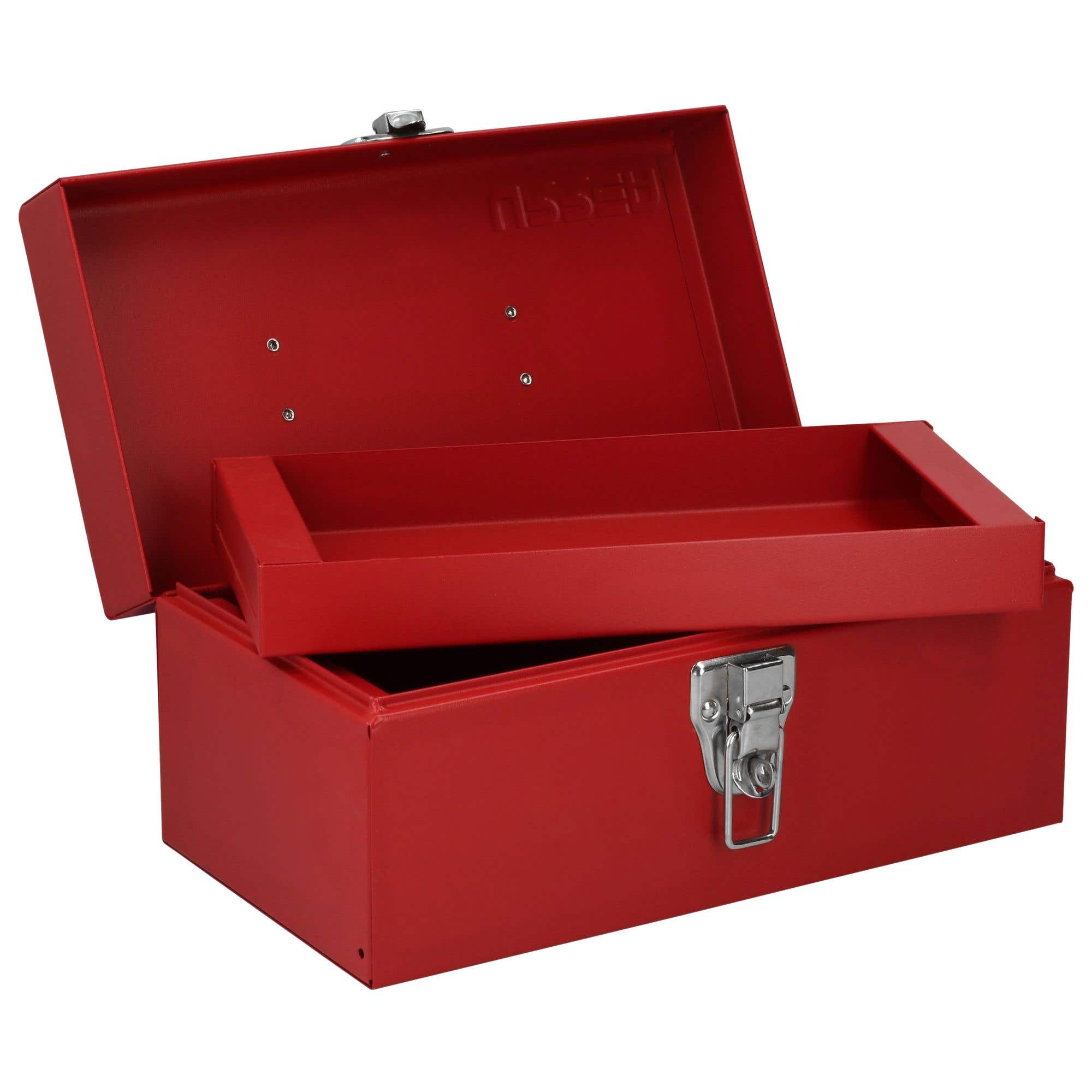 Caja portaherramientas métalica con asa plástica color rojo 11" x 6" x 5" Urrea D1 - imagen 8