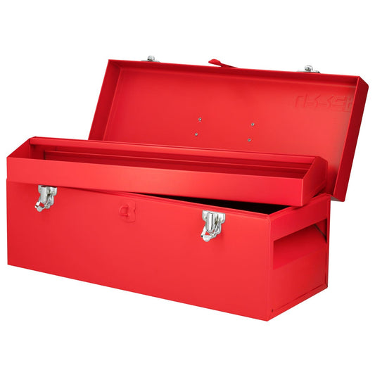 Caja portaherramientas metálica con asa plástica color rojo 20" x 7" x 7" Urrea D5 – imagen 2