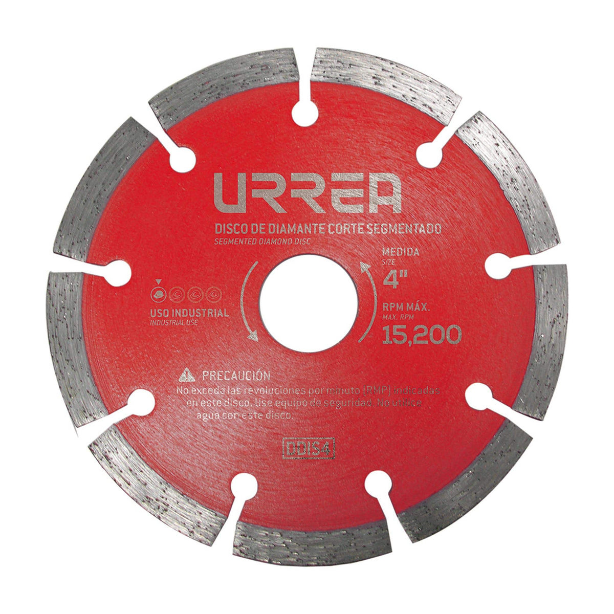 Disco de diamante segmentado, , 4-1/2",13,2000 RPM Urrea DDIS45