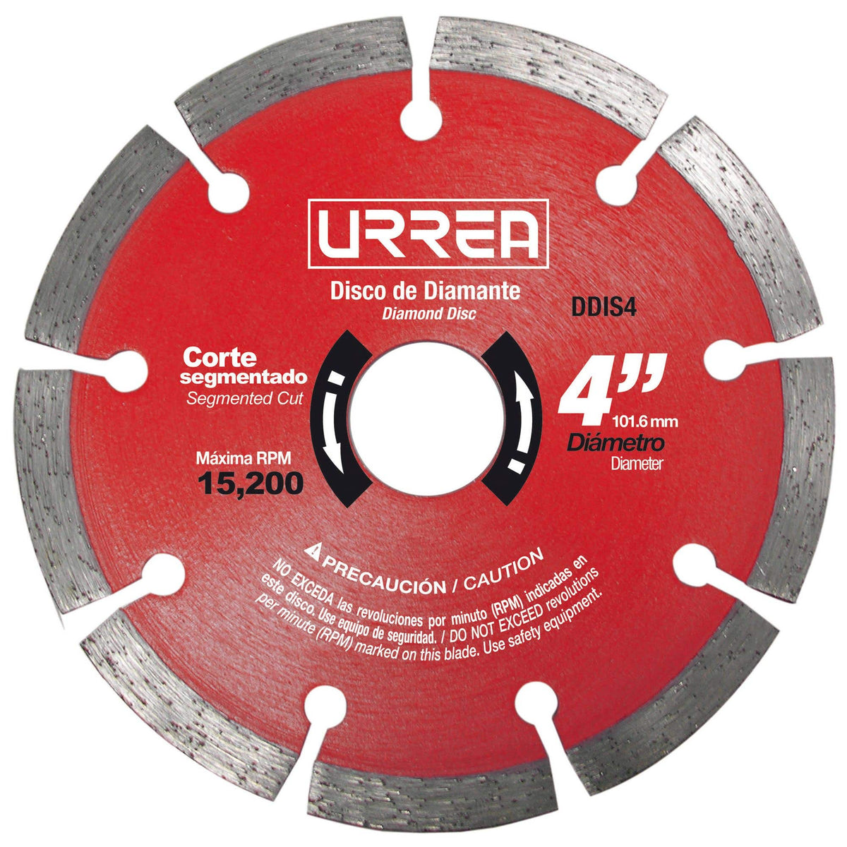 Disco de diamante segmentado, 4" Urrea DDIS4