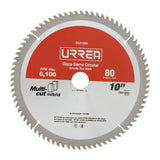 Disco para sierra circular para corte multi-material 80 dientes, 10" Urrea DSA1080