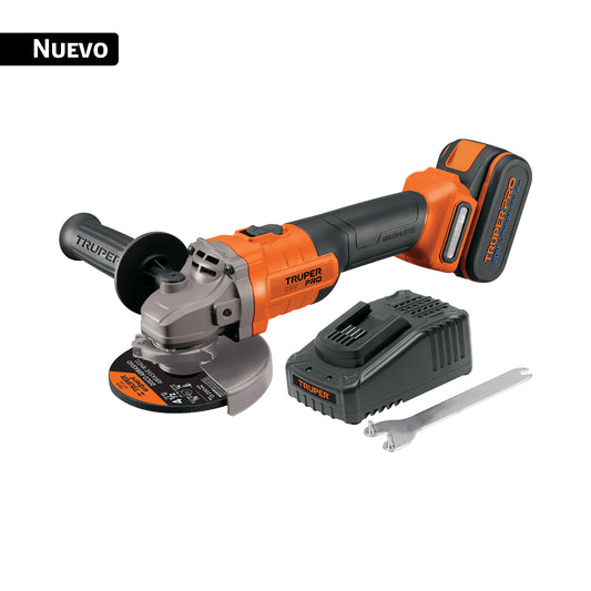 Esmeriladora 4-1/2', 20V, 1 batería 4Ah, PRO PRO Truper ESMI-20A