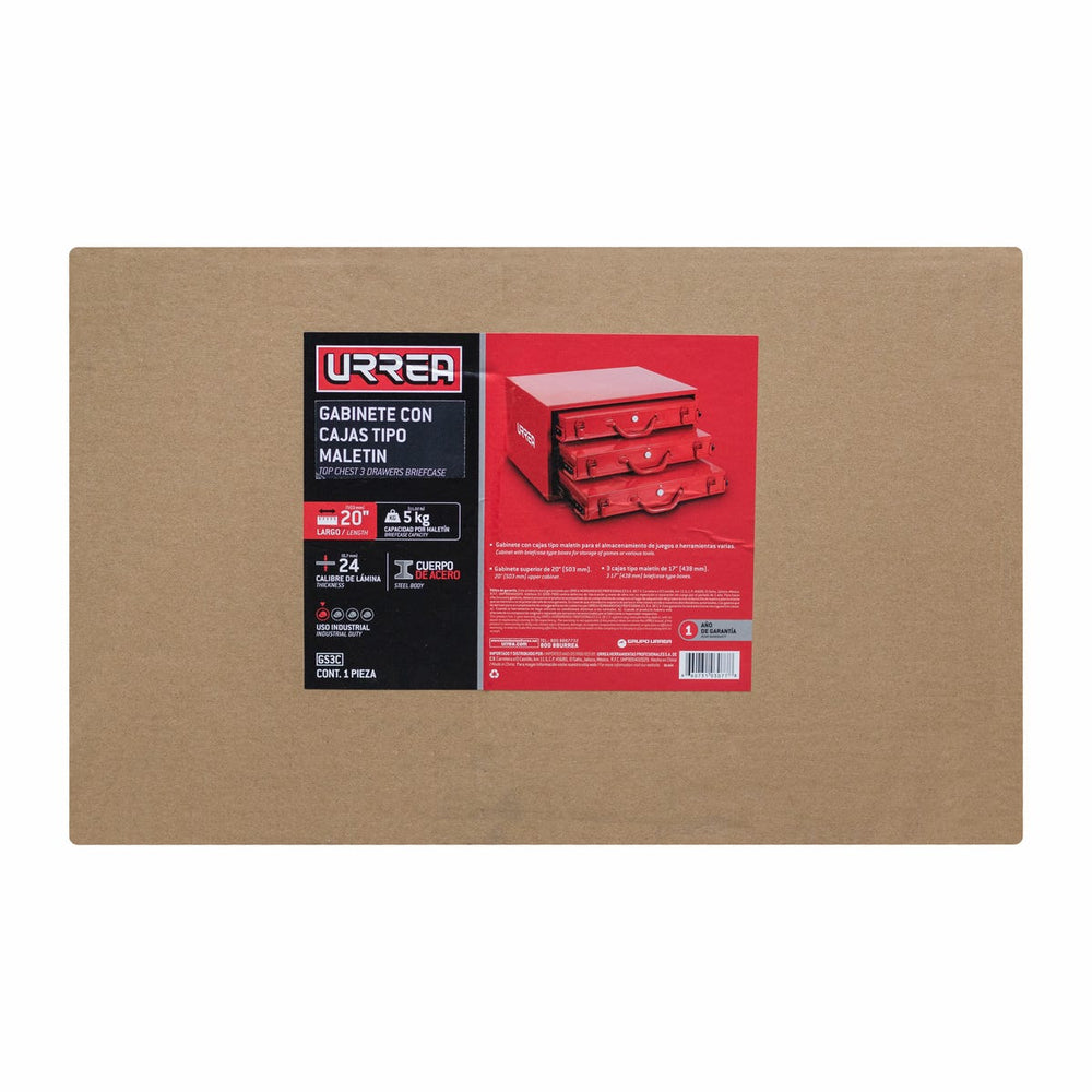 Gabinete superior con 3 cajas tipo maletín 20" Urrea GS3C - imagen 6