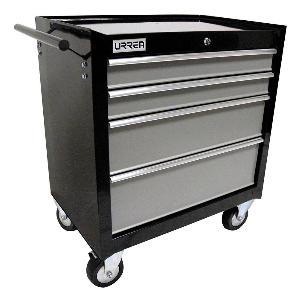 Gabinete móvil 4 gavetas color negro serie H 27" Urrea H27M4