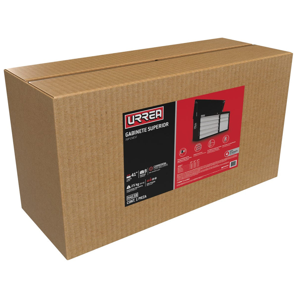 Gabinete superior 8 gavetas color negro serie H 41" Urrea H41S8 - imagen 3