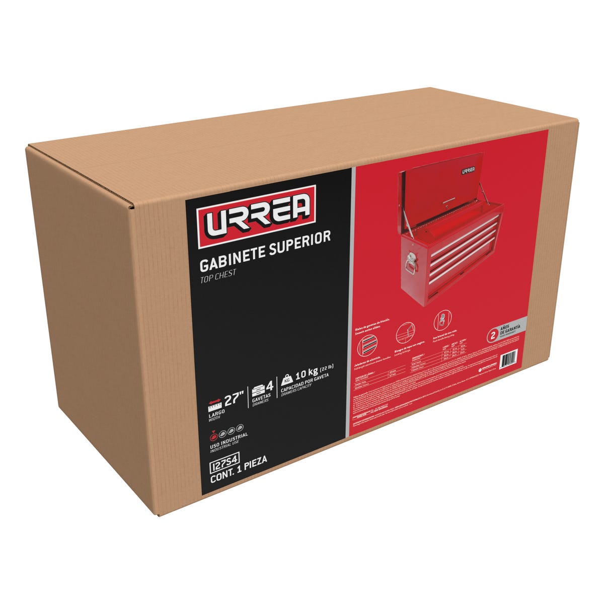 Gabinete superior con 4 gavetas color rojo 27" serie I Urrea I27S4 - imagen 3