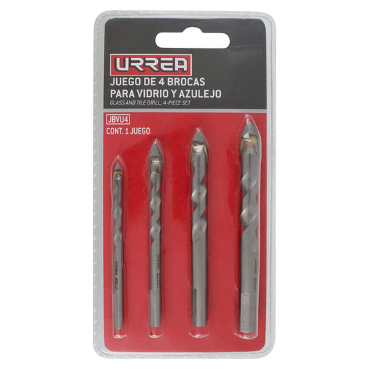 Juego de brocas para vidrios y azulejos, 4 piezas Urrea JBVU4 – imagen 2