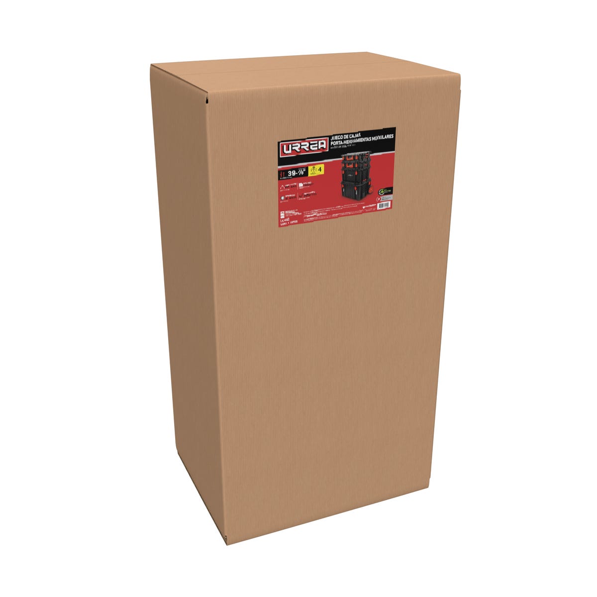 Juego de cajas modulares plásticas color negro 22", 4 piezas Urrea JCMI4 - imagen 2