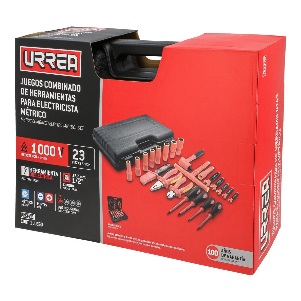 Juego combinado de herramientas para electricista 1000V métrico, 23 piezas Urrea JE23VM - imagen 6
