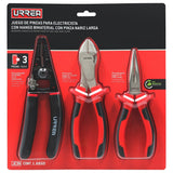 Juego de pinzas para electricista con mango bimaterial con pinza nariz larga, 3 piezas Urrea JE3N - imagen 2