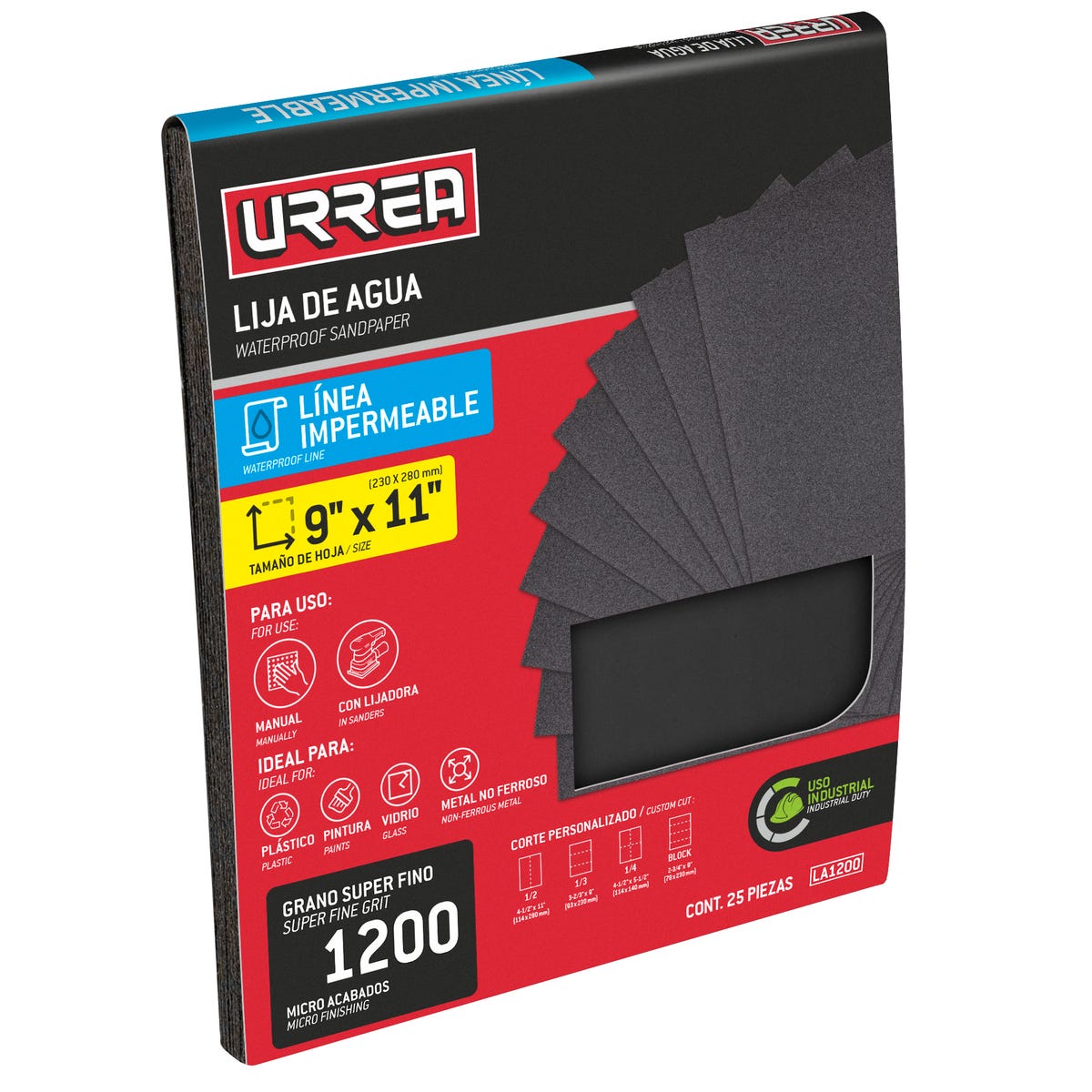 Lija agua microfina, grano 1200 Urrea LA1200 - imagen 2