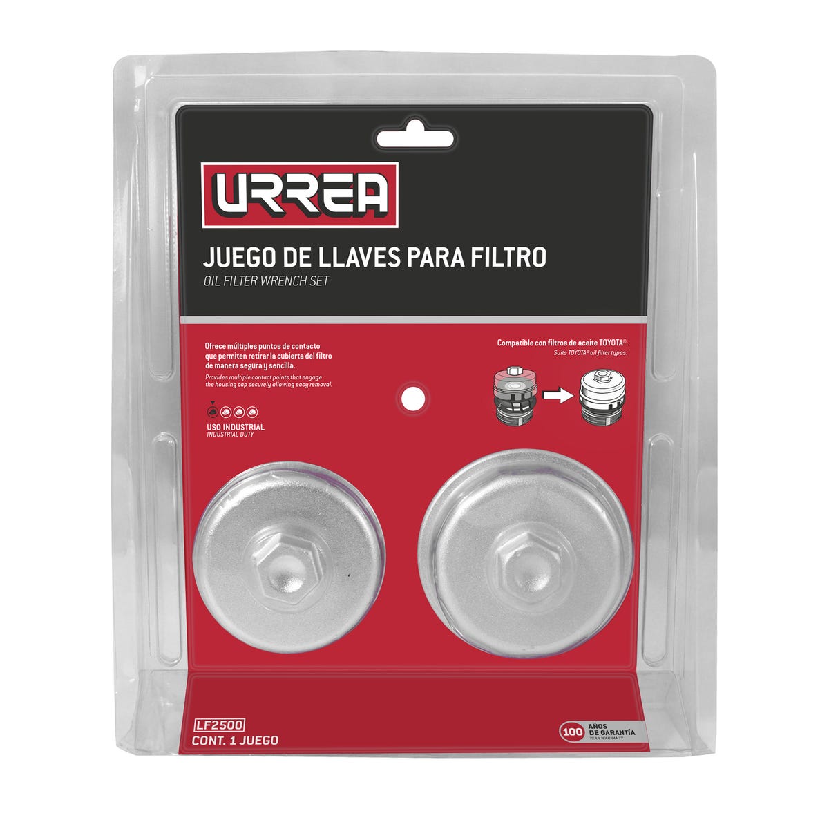 Juego de llaves para filtros de aceite Toyota, 3 piezas Urrea LF2500 - imagen 3
