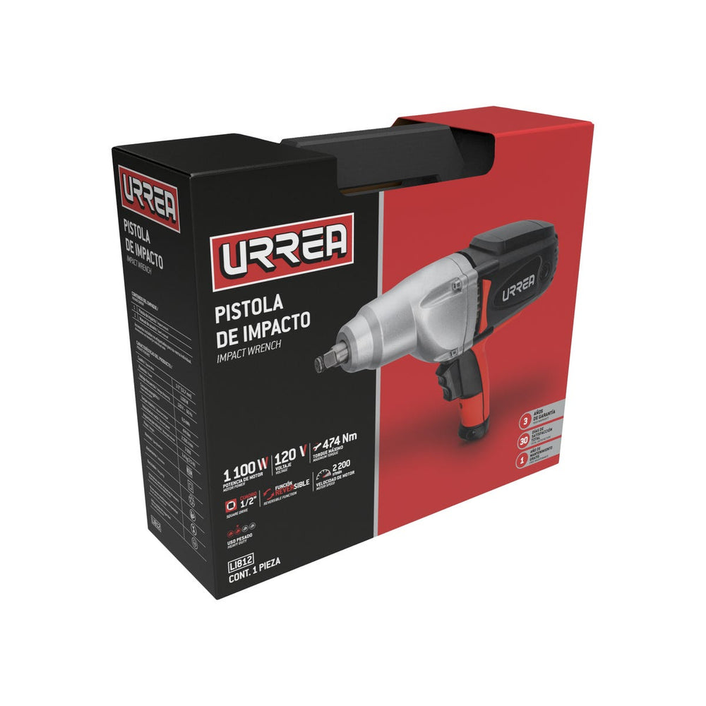 Pistola de impacto 1/2" 1100 W 120 V 474 Nm Urrea LI812 - imagen 3