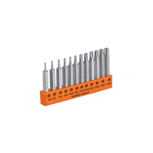 Juego de 12 puntas torx combinadas c/seguro largo 2" Expert P12-2TS