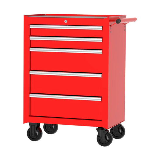 Gabinete móvil 5 gavetas color rojo serie P 27" Urrea P27M5 – imagen 2