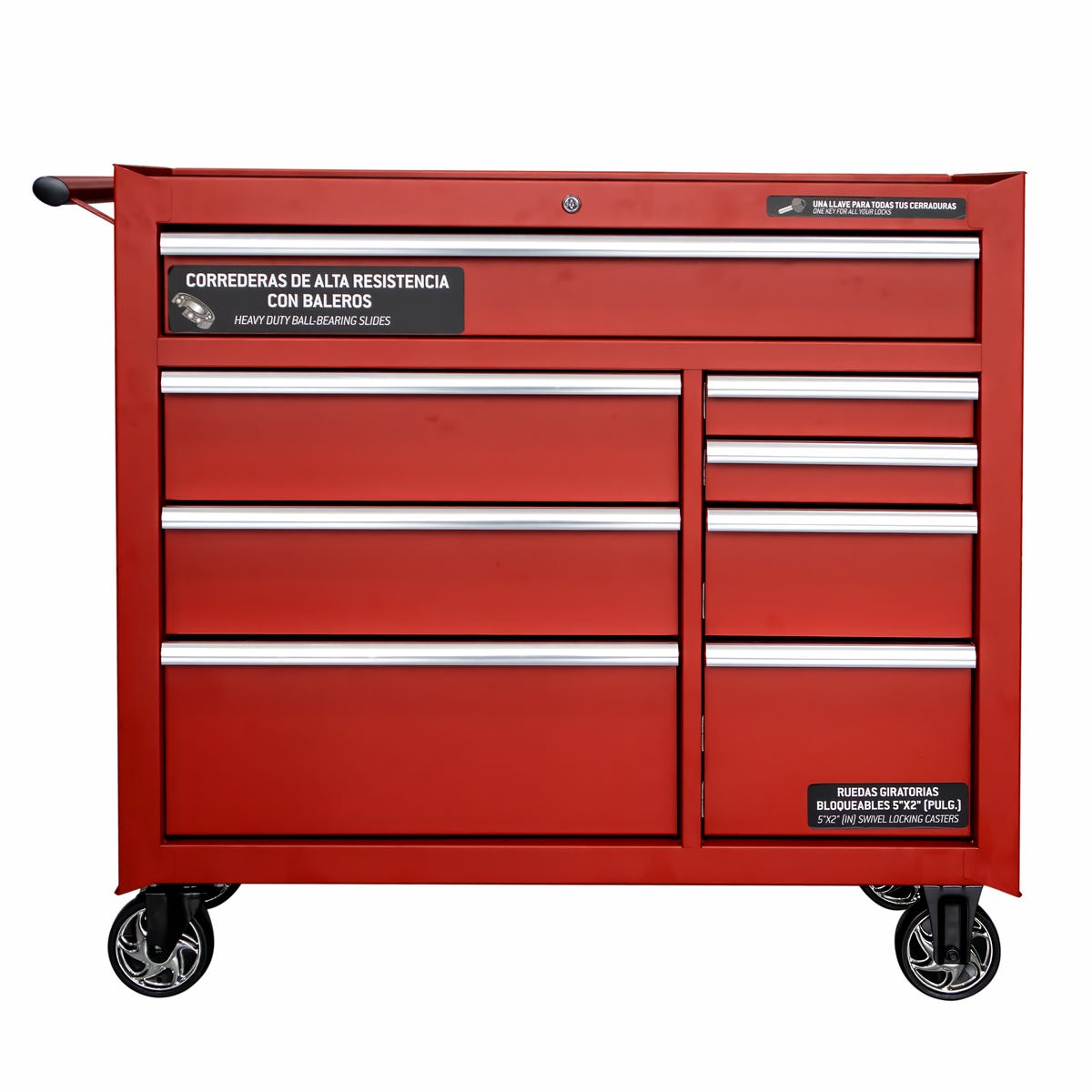 Gabinete móvil 8 gavetas color rojo serie P 41" Urrea P41M8 - imagen 4