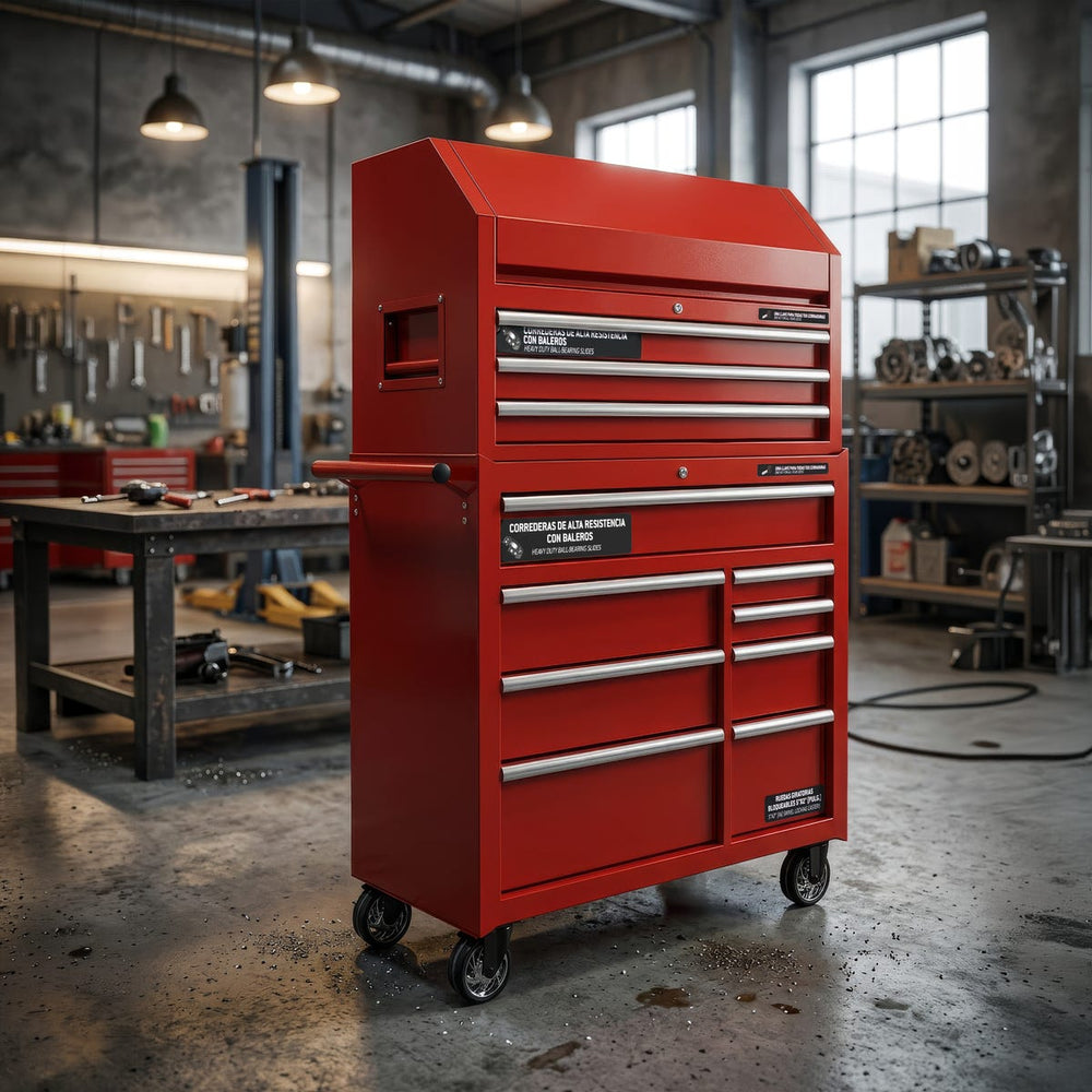 Gabinete móvil 8 gavetas color rojo serie P 41" Urrea P41M8 - imagen 6