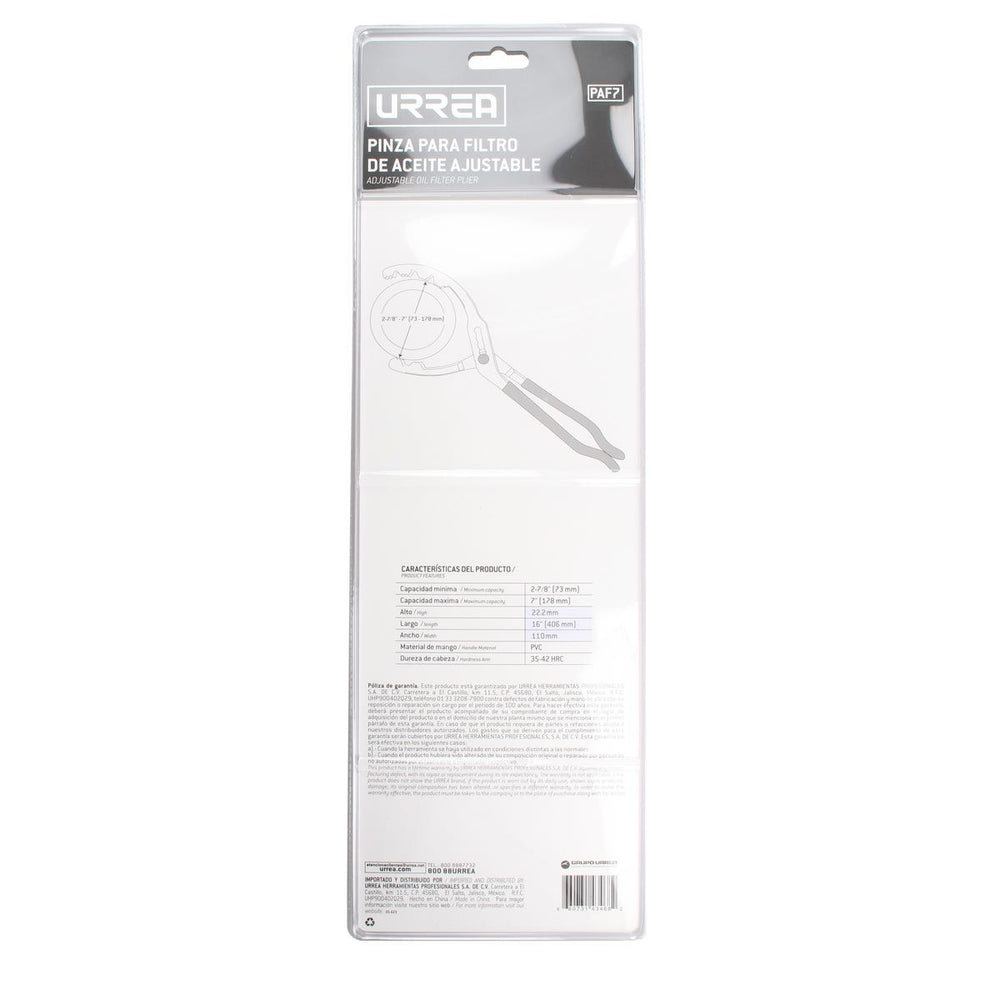 Pinza ajustable para filtros de aceite 2-7/8" a 7" de 16" Urrea PAF7 - imagen 5