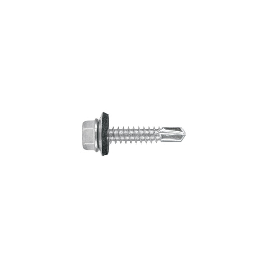 50 pijas #14 x 1-1/4" hexagonal, punta broca con rondana Fiero PIBR-1-1/4R