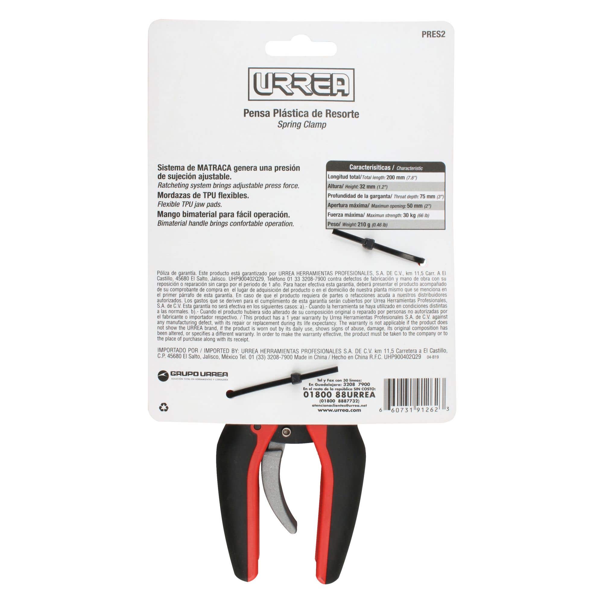 Prensa plástica de resorte Quick Release 2" Urrea PRES2 - imagen 6